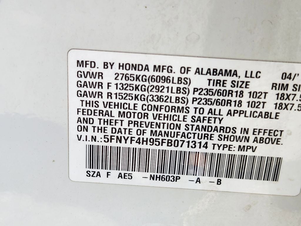 2015 Honda Pilot Touring
