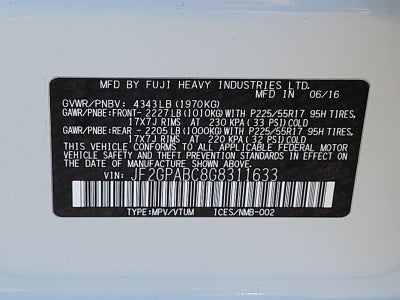 2016 Subaru Crosstrek 2.0i Premium