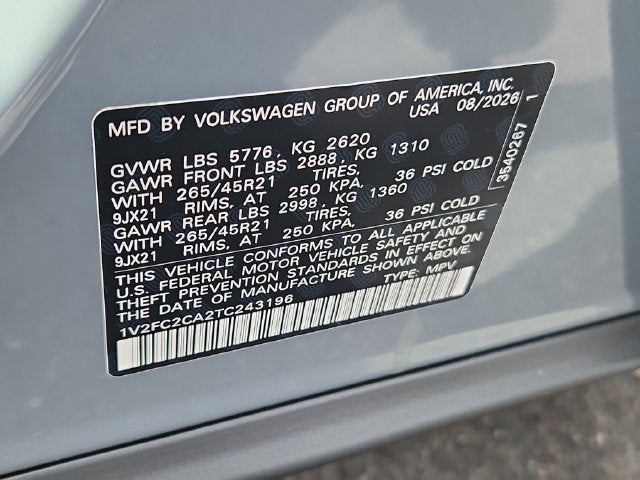 2026 Volkswagen Atlas Cross Sport SEL Premium R-Line