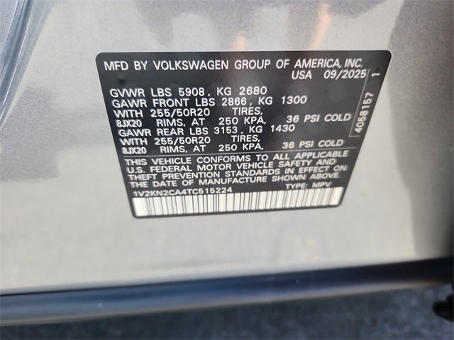 2026 Volkswagen Atlas 2.0T SE W/TECHNOLOGY