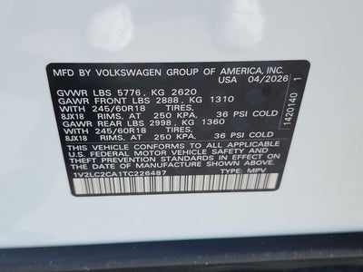 2026 Volkswagen Atlas Cross Sport 2.0T SE