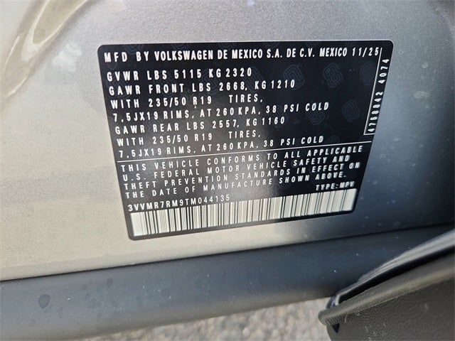 2026 Volkswagen Tiguan 2.0T SE