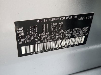 2020 Subaru Legacy Sport