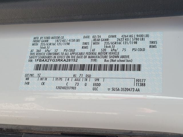 2024 Ford Transit-350 XLT 12 Passenger