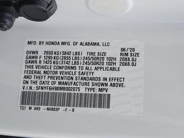 2021 Honda Pilot Touring 8 Passenger