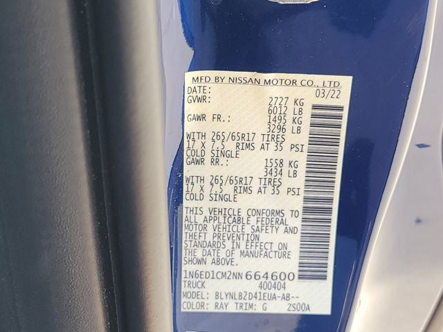 2022 Nissan Frontier SV