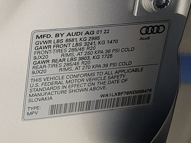 2022 Audi Q7 55 Premium Plus quattro